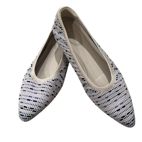 Vivaia Shoes - VIVAIA Aria 5 Pointed Toe Knit Ballet Flat Shoes Sz 10.5 NWOT Tweed Multi-color
